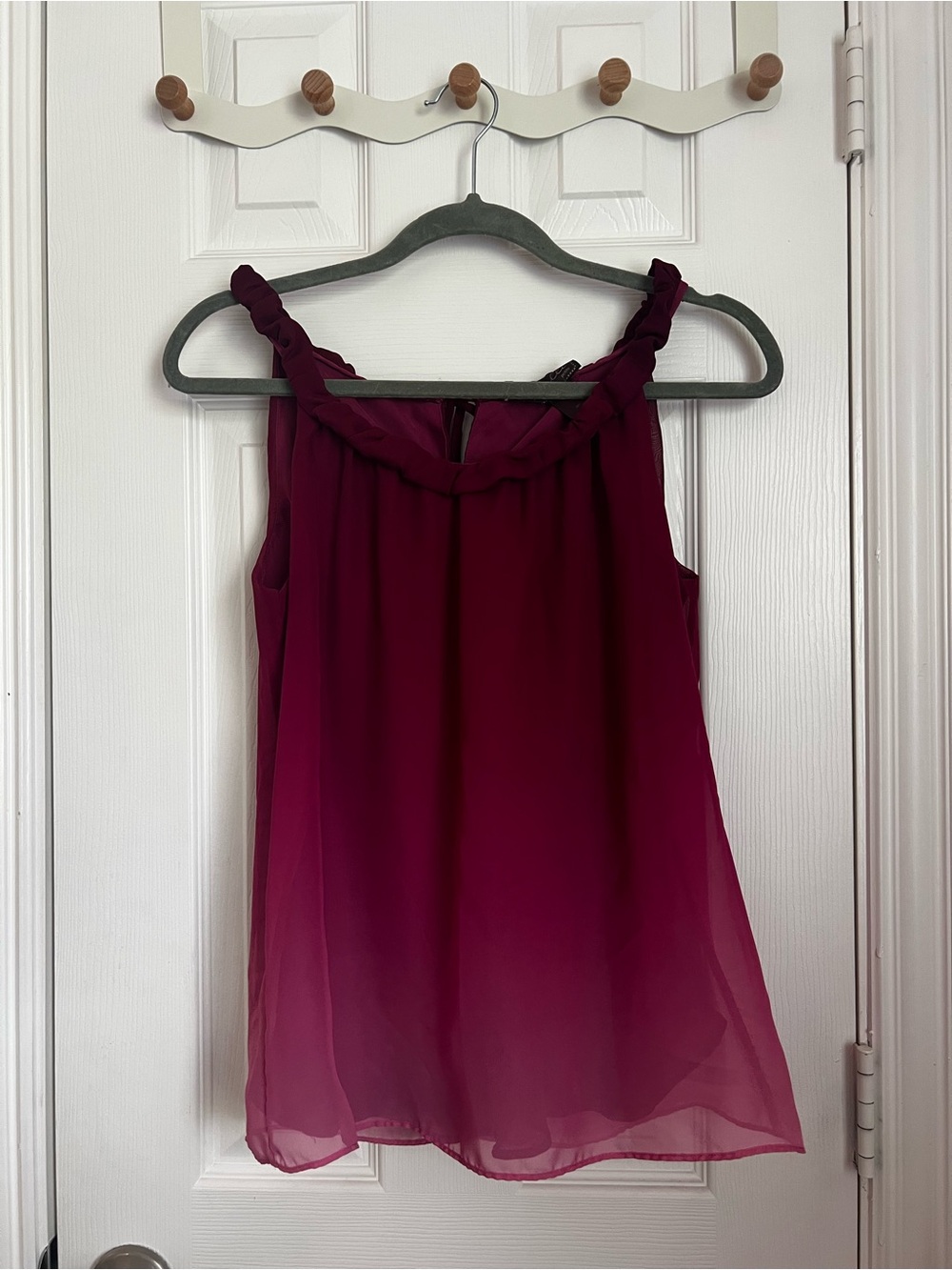 Women’s Ombre Ruffle Halter Cami - Berry Pink